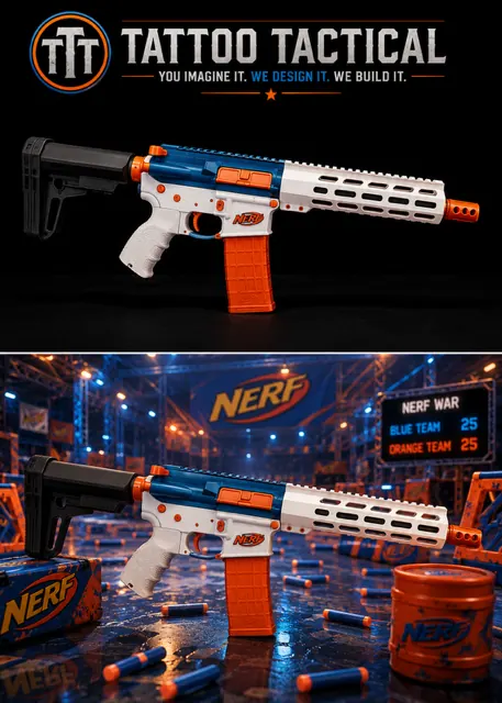 White Nerf Cerakote design, Child's Play collection