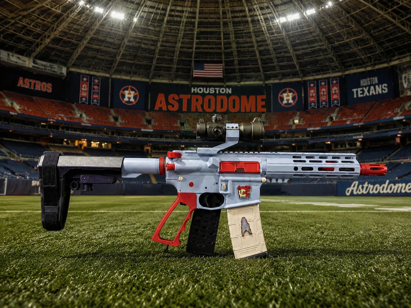 Oilers custom Cerakote firearm by Tattoo Tactical