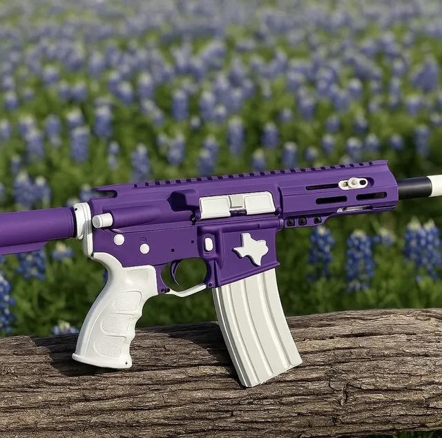Texas Bluebonnet custom Cerakote firearm by Tattoo Tactical
