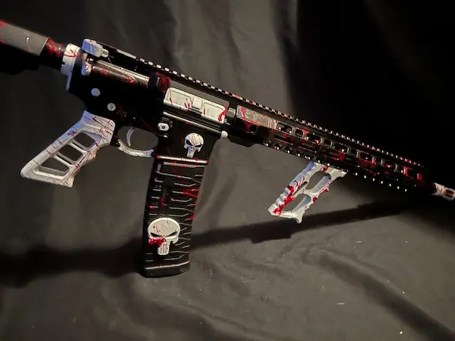 The Bloody Punisher custom Cerakote firearm build