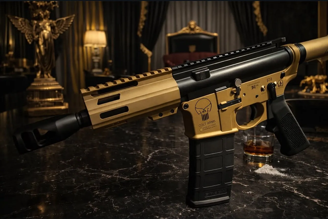 The ScarFace custom Cerakote firearm by Tattoo Tactical